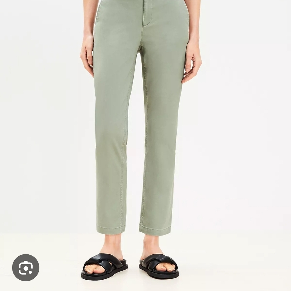 LOFT Olive Green Straight Leg Trousers